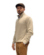 Maglia Madrid mezza zip in misto lana & cashmere vestibilità regular BEIGE