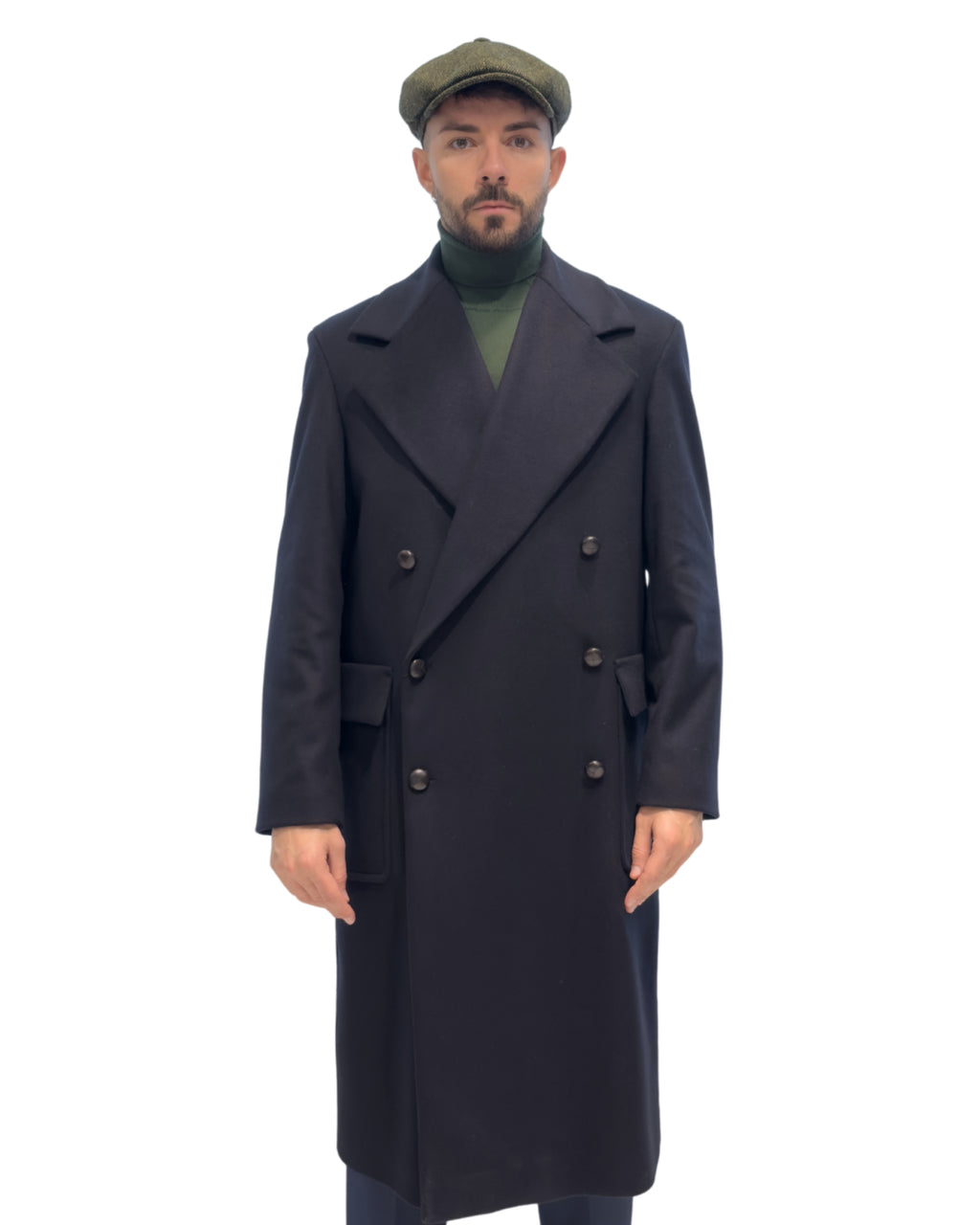 Cappotto Spagna lana & cashmere doppio petto over edizione limitata BLU NOTTE