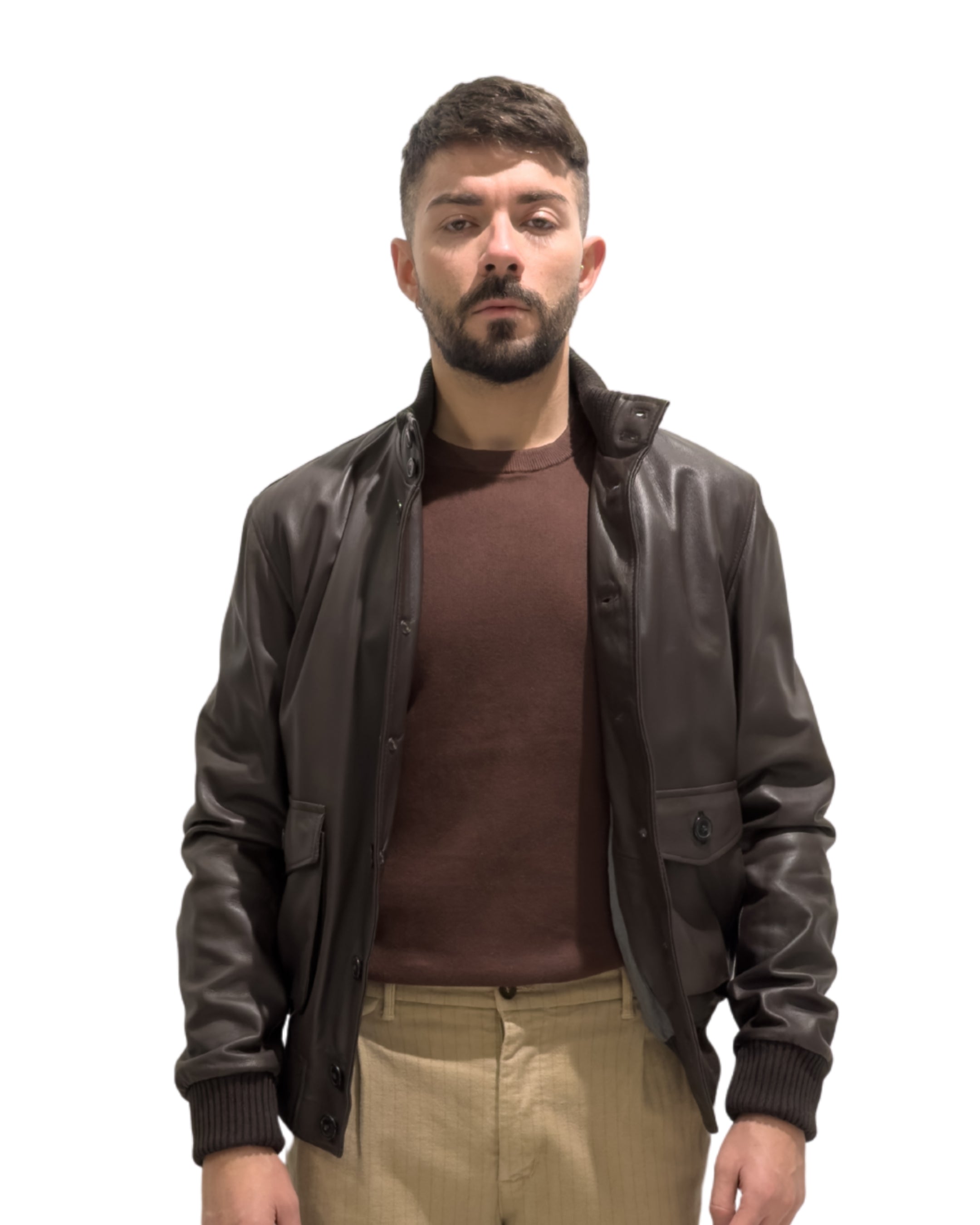 Bomber In Pelle Concia al Vegetale