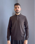 Polo Bari in lana merino vestibilità regular MORO