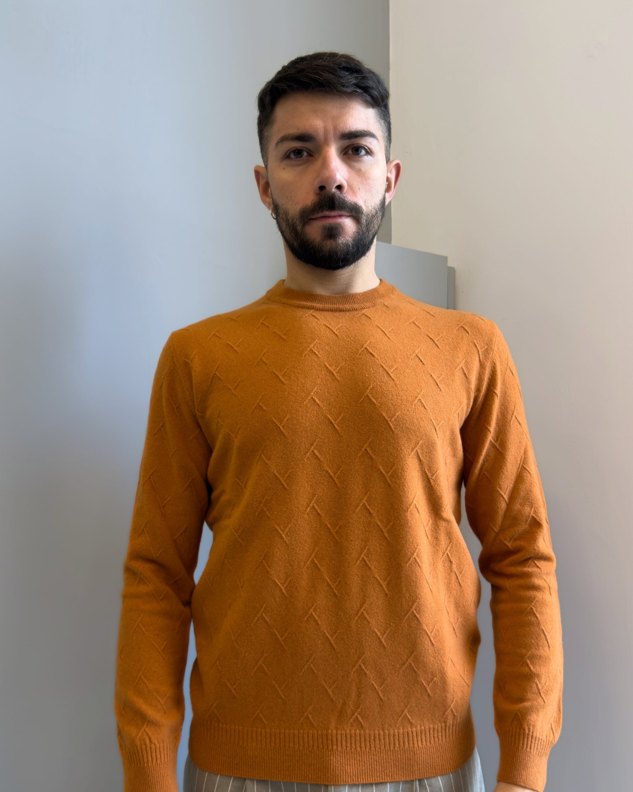 Maglia Bebury  in lana e cashmere vestibilità regular RUGGINE