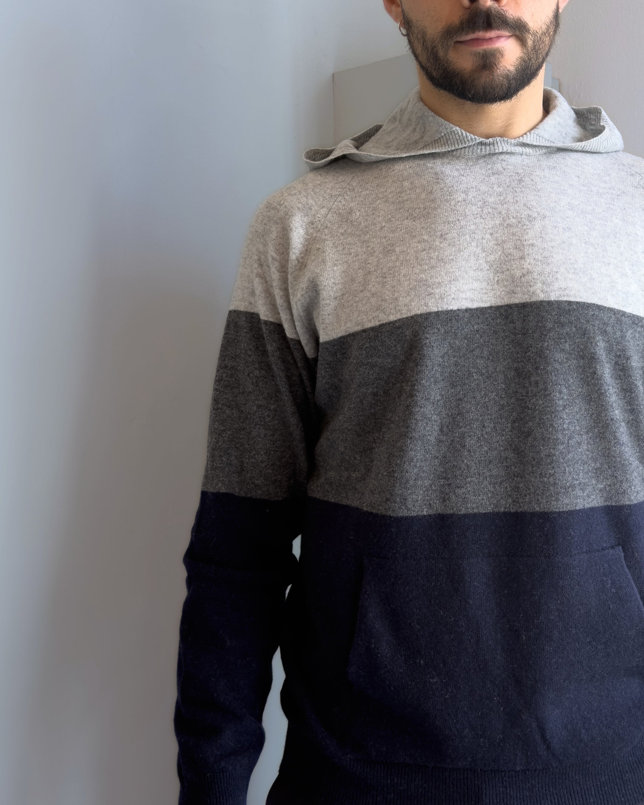 Maglia Gelo con cappuccio vestibilità regular misto lana GRIGIO