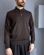 Polo Bari in lana merino vestibilità regular MORO