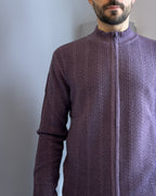 Cardigan Linz in lana merinos  con cerniera vestibilità regular VIOLA