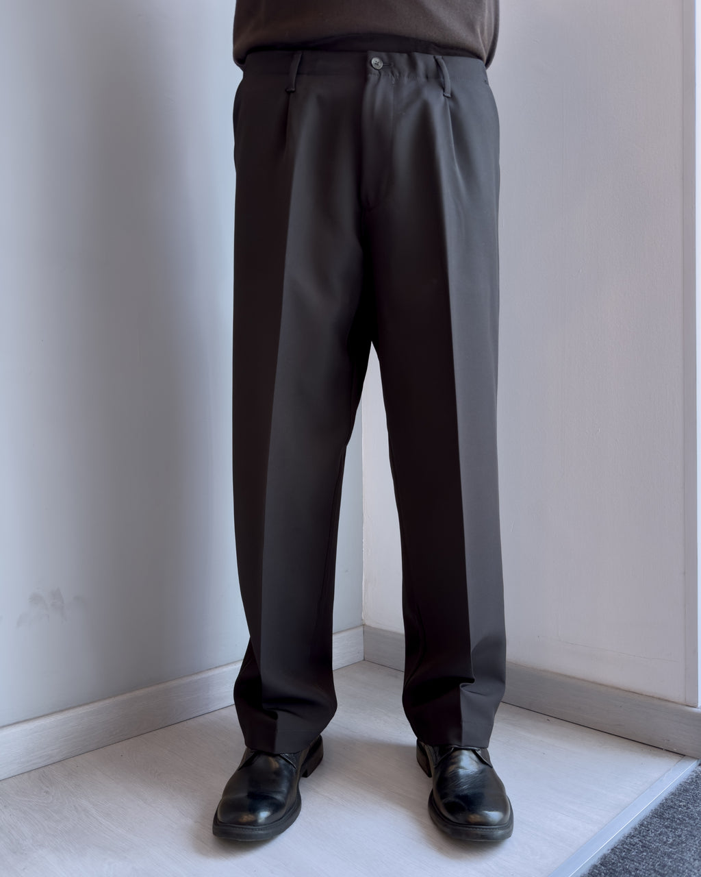 Pantalone Montecarlo a palazzo vestibilità regular NERO