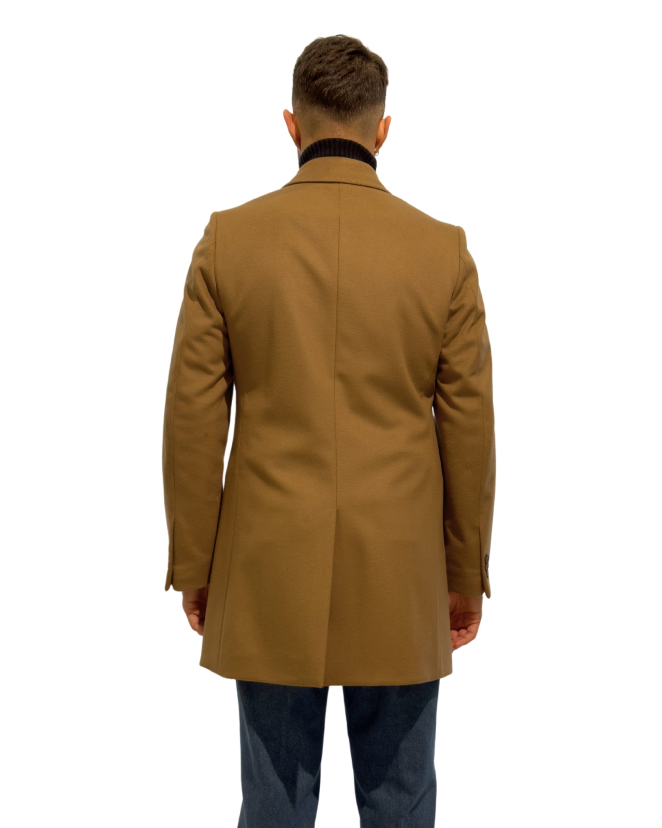 Cappotto Scozia baronetto in lana & cashmere vestibilità regular CAMEL