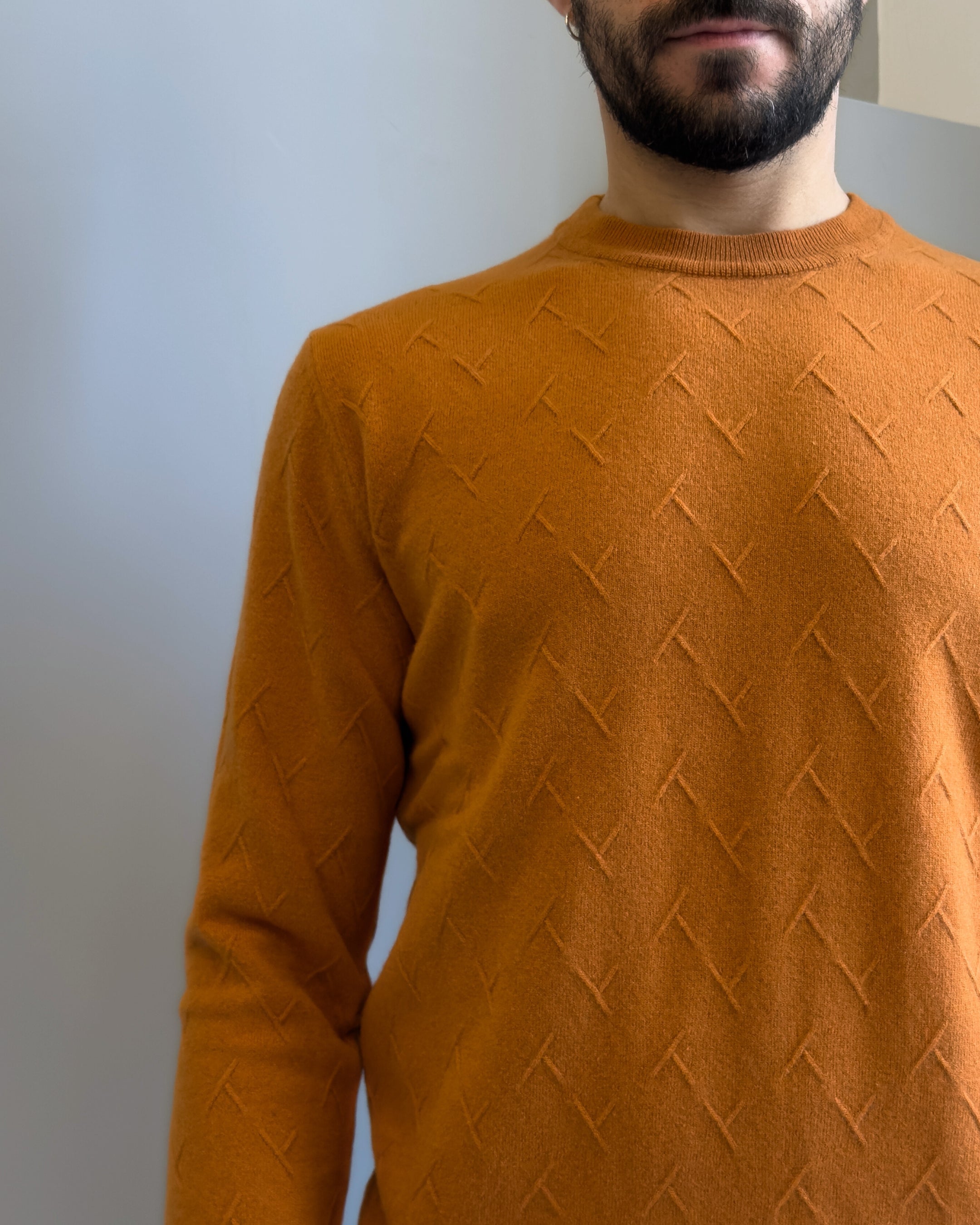 Maglia Bebury  in lana e cashmere vestibilità regular RUGGINE