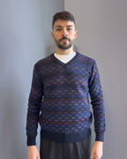 Magia Glave scollo V o in lana & alpaca vestibilità regular BLU