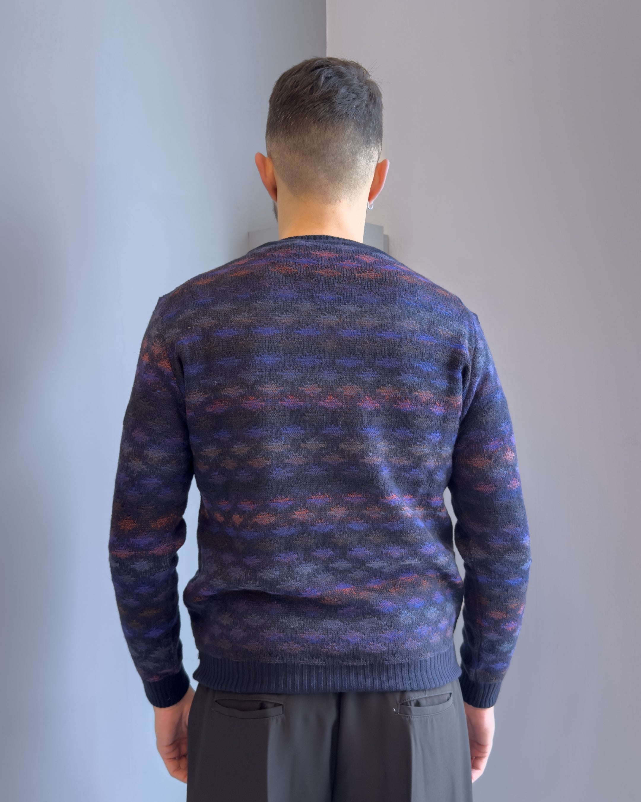 Magia Glave scollo V o in lana & alpaca vestibilità regular BLU