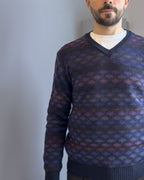 Magia Glave scollo V o in lana & alpaca vestibilità regular BLU