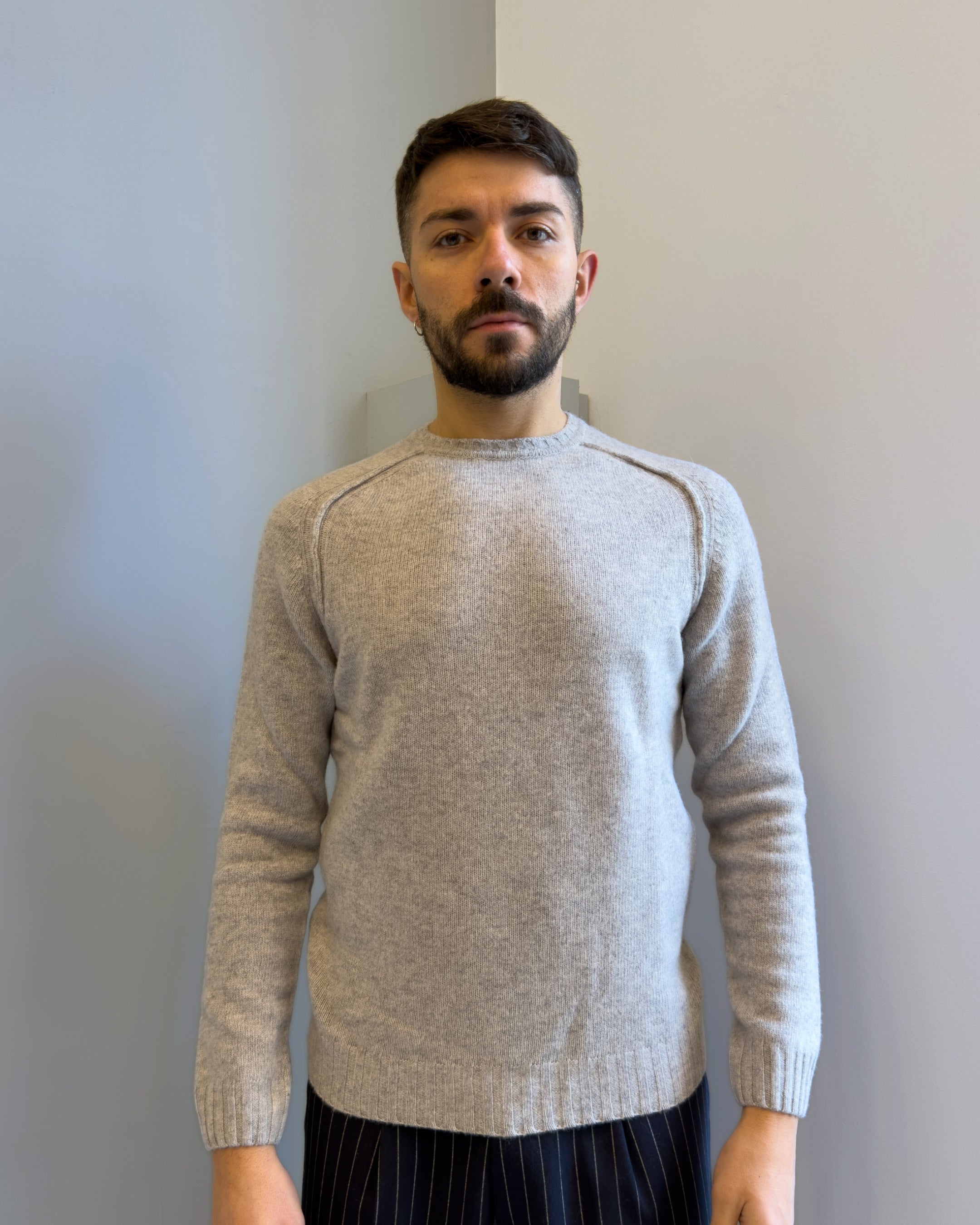 Maglia Lom in lana manica sella vestibilità regular SILVER