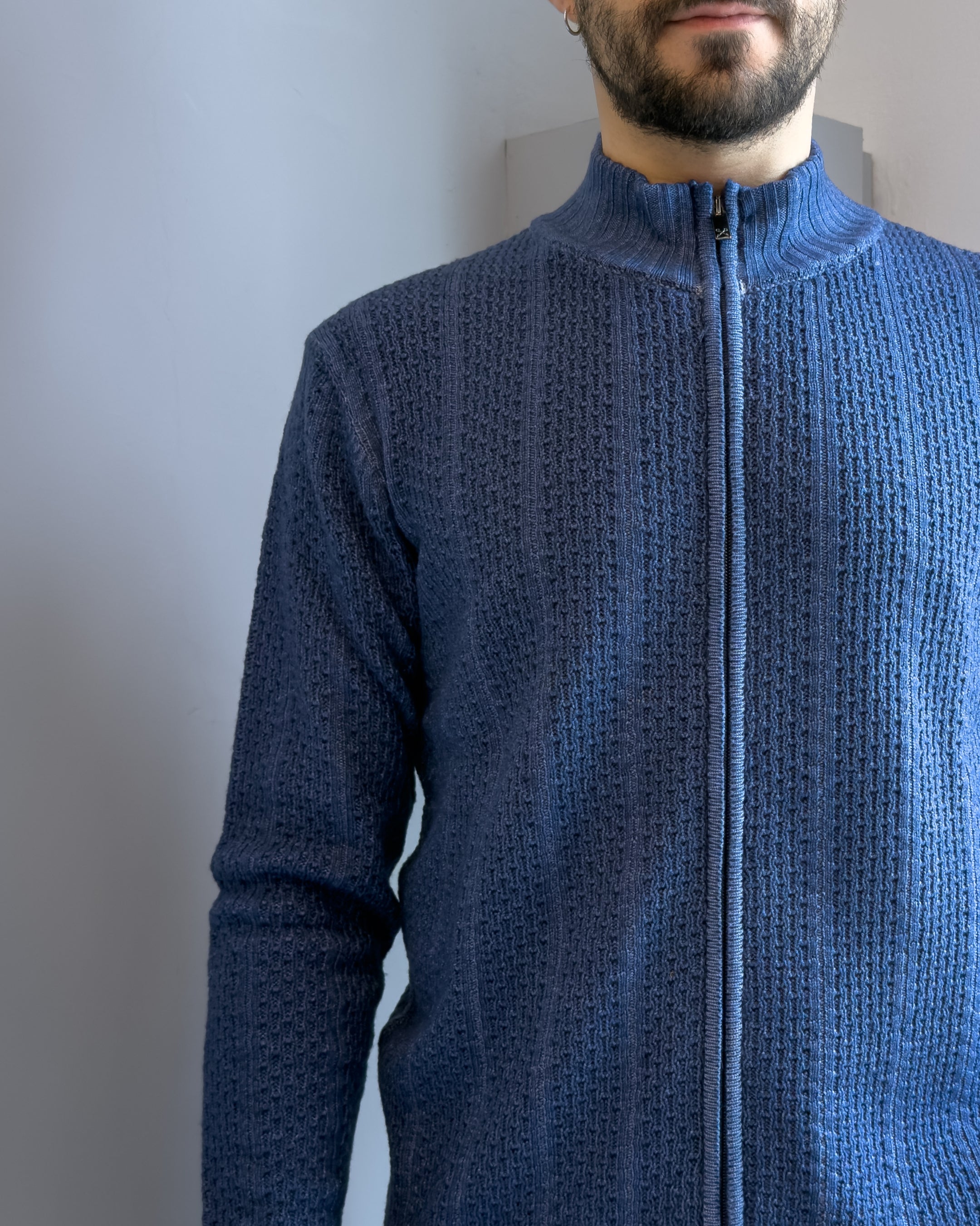 Cardigan Linz in lana merinos  con cerniera vestibilità regular JEANS