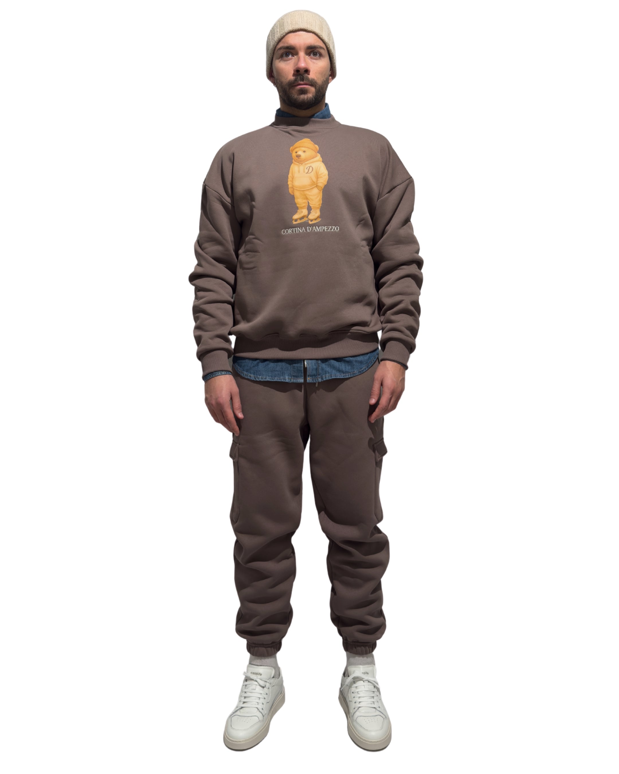 Tuta Cortina D'Ampezzo girocollo con pantalone tasconato edizione limitata MARRONE