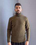 Maglia Oslo collo alta lana & alpaca vestibilità regular VERDE