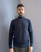 Lupetto Linz in lana merino acidata vestibilità regular BLU