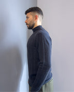 Lupetto Linz in lana merino acidata vestibilità regular BLU