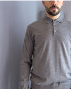 Polo Bari in lana merino vestibilità regular GRIGIO