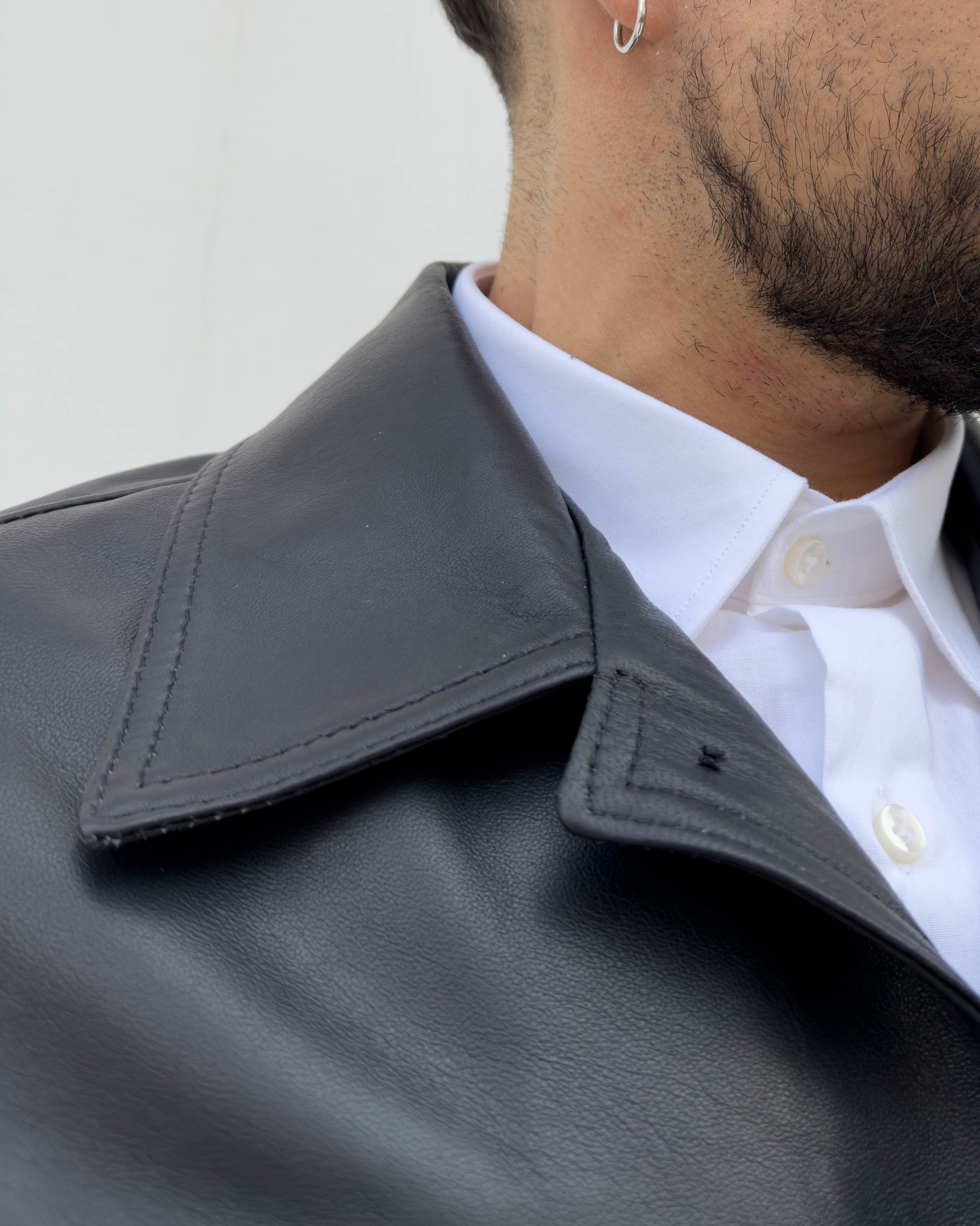 Giubbino Soho in pelle vegetale, vestibilità over NERO