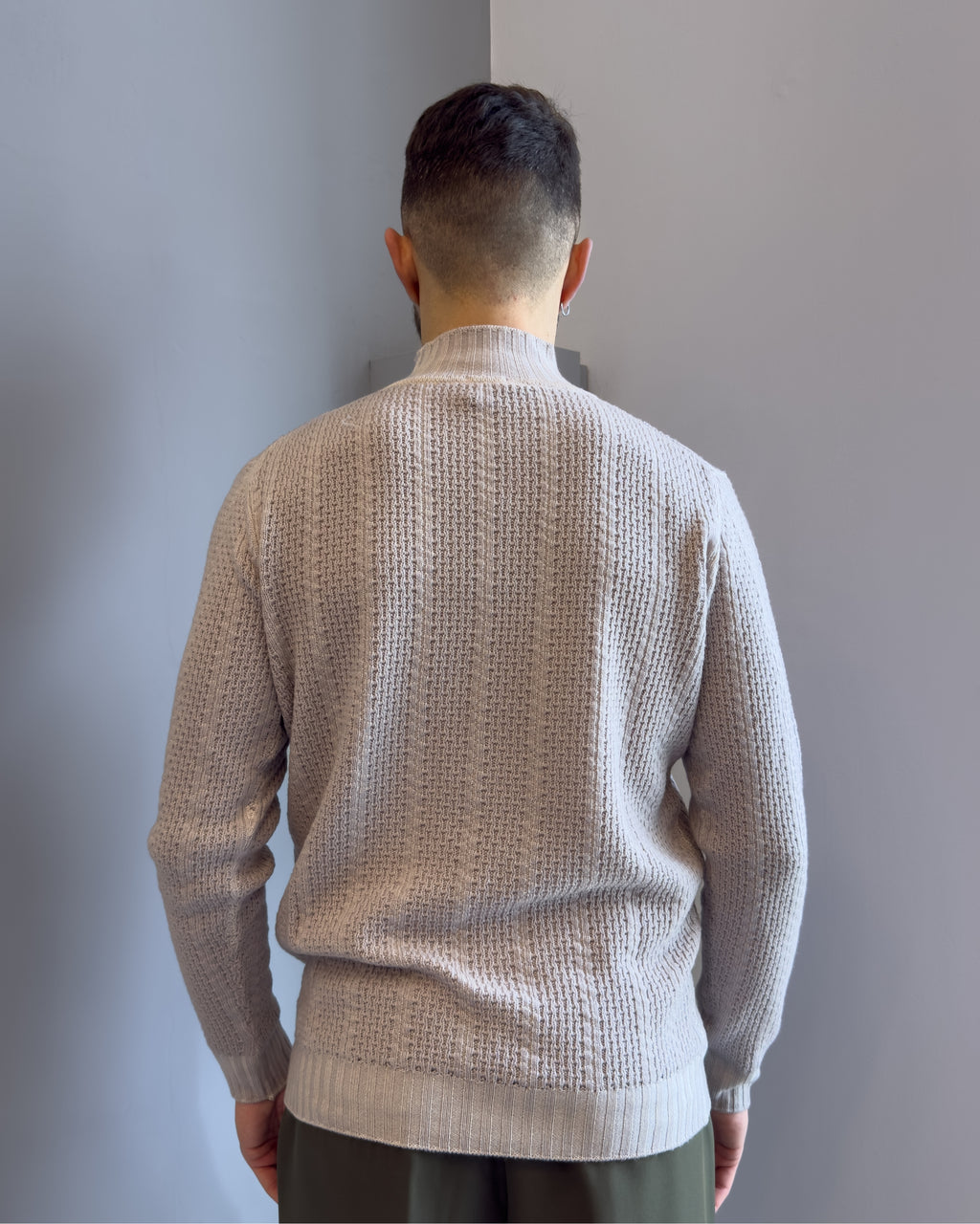 Lupetto Linz in lana merino acidata vestibilità regular SILVER