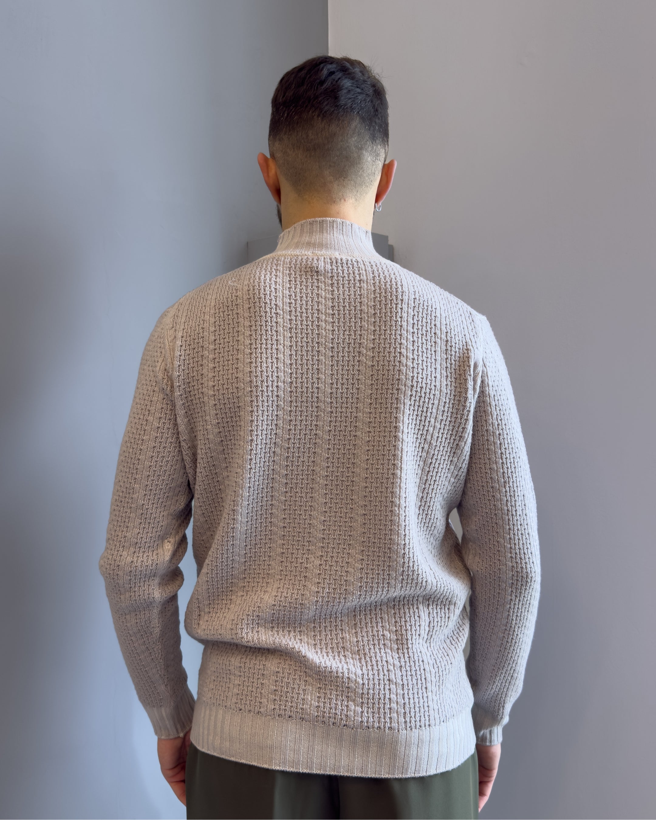 Lupetto Linz in lana merino acidata vestibilità regular SILVER