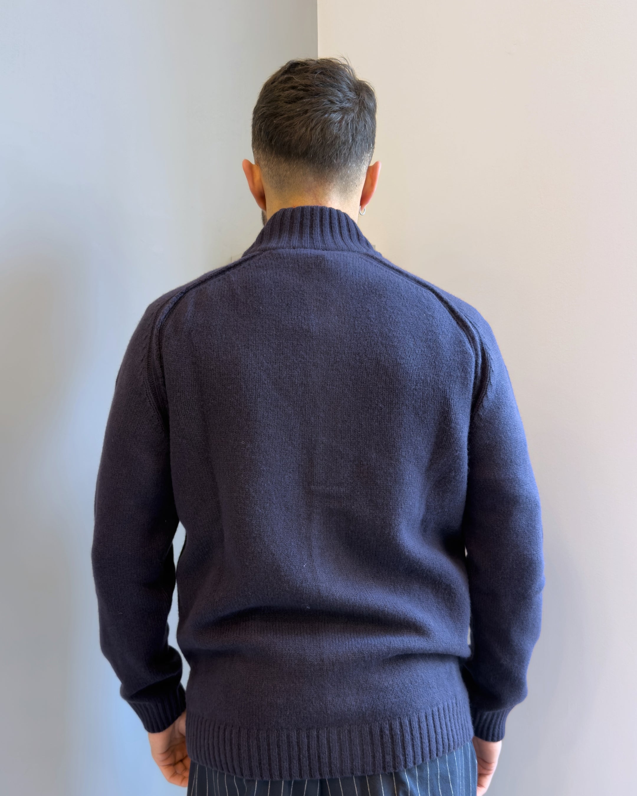 Cardigan Malmo 2 collo alto manica raglan BLU