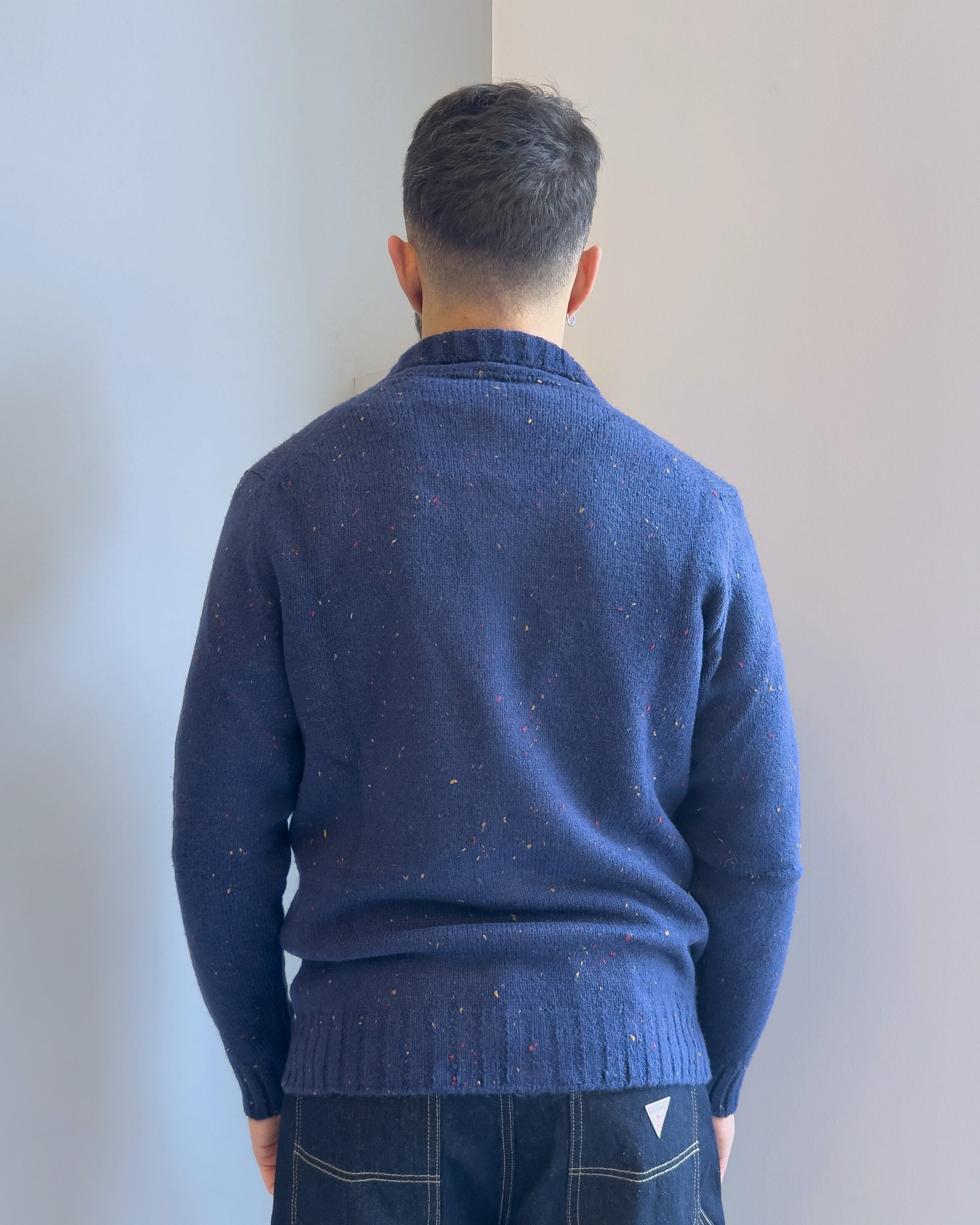 Cardigan Malmo collo alto misto lana vestibilità regular BLU