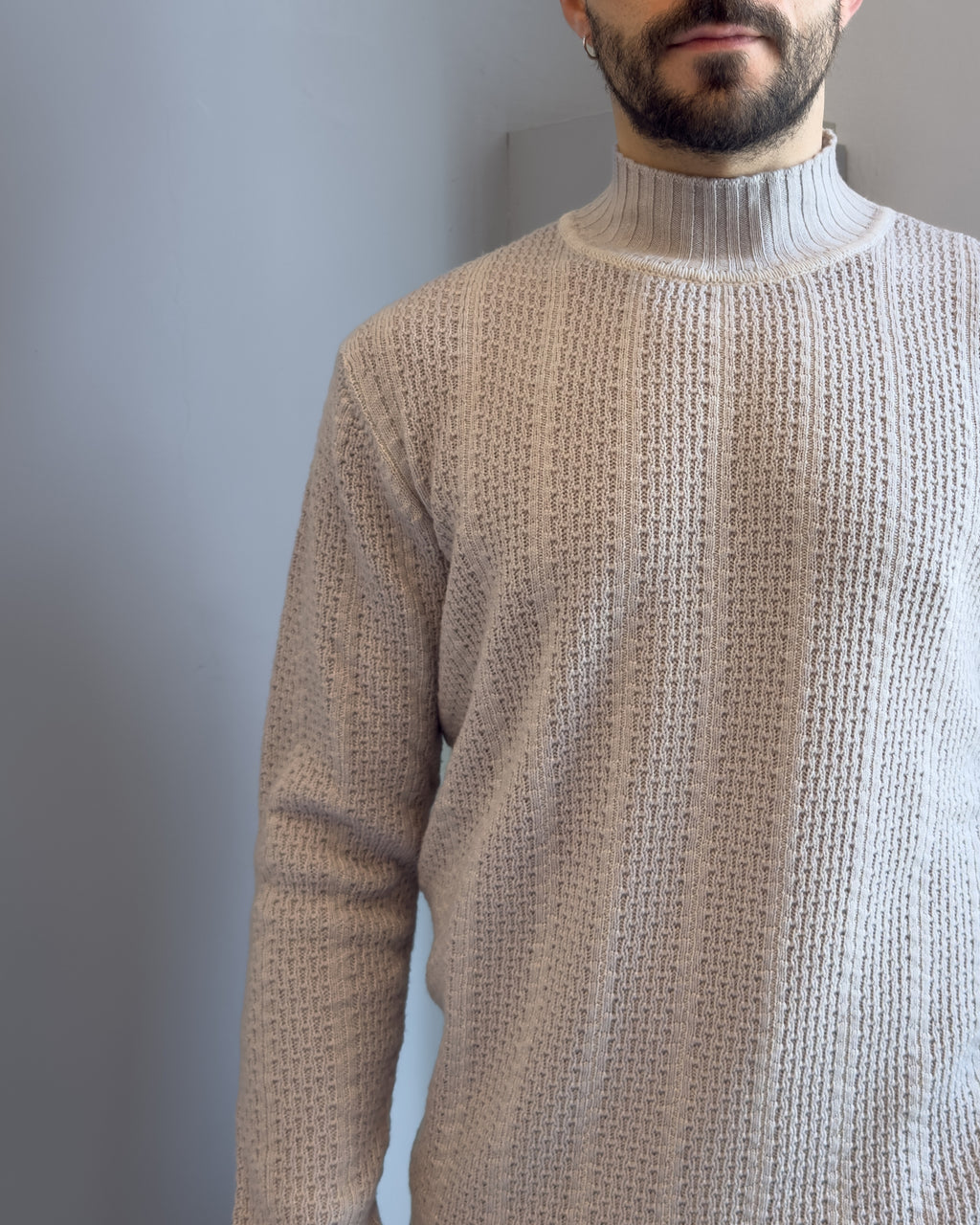 Lupetto Linz in lana merino acidata vestibilità regular SILVER