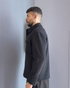 Giacca Saiko collo camicia vestibilità regular lana & cashmere NERO