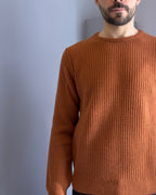 Maglia Loen punta inglese  lana & cashmere vestibilità regular RUGGINE