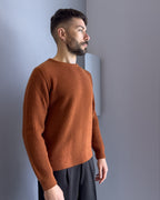 Maglia Loen punta inglese  lana & cashmere vestibilità regular RUGGINE