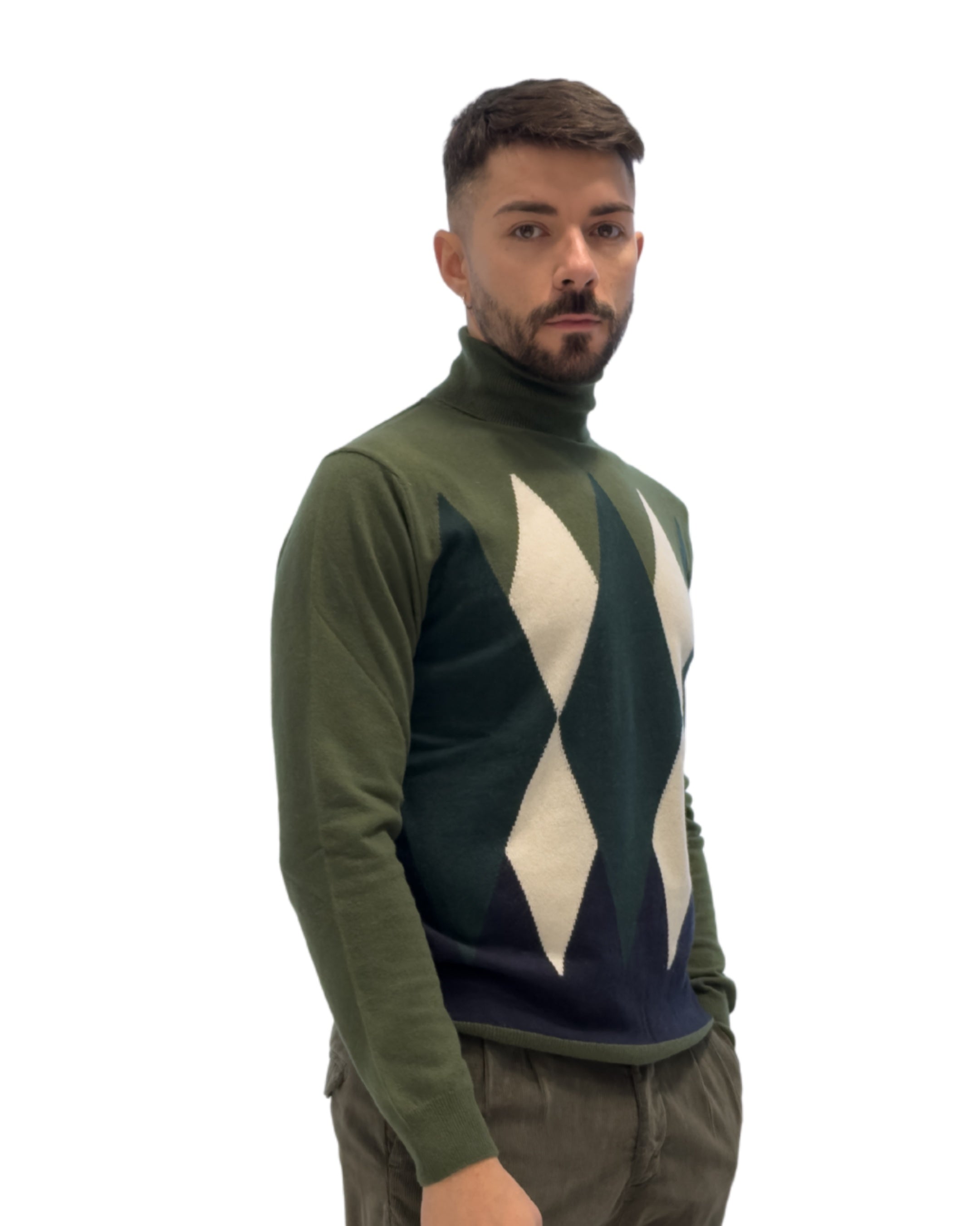 Maglia Dolcevita Intarsio