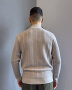 Cardigan Linz in lana merinos  con cerniera vestibilità regular SILVER