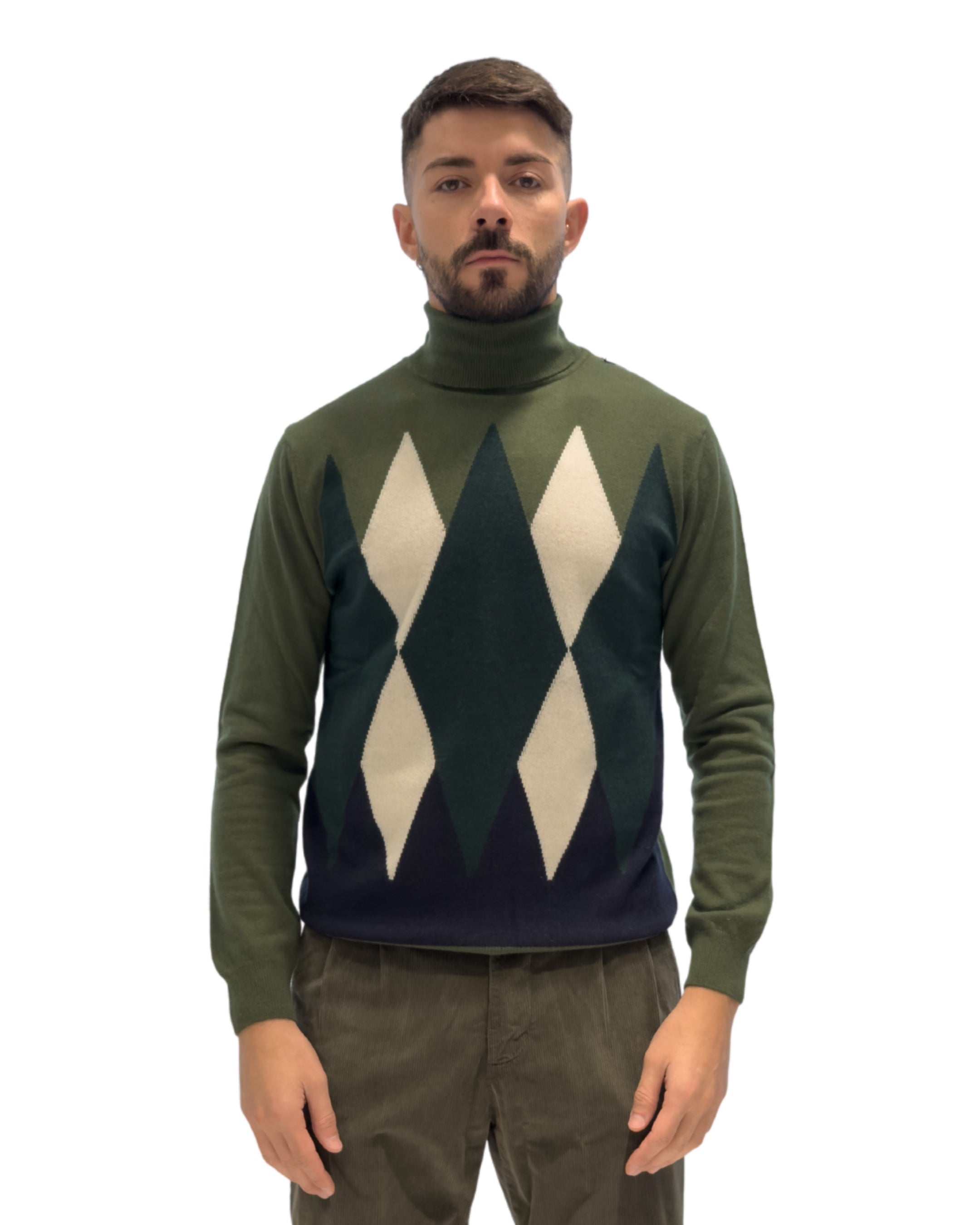 Maglia Dolcevita Intarsio