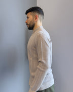 Cardigan Linz in lana merinos  con cerniera vestibilità regular SILVER