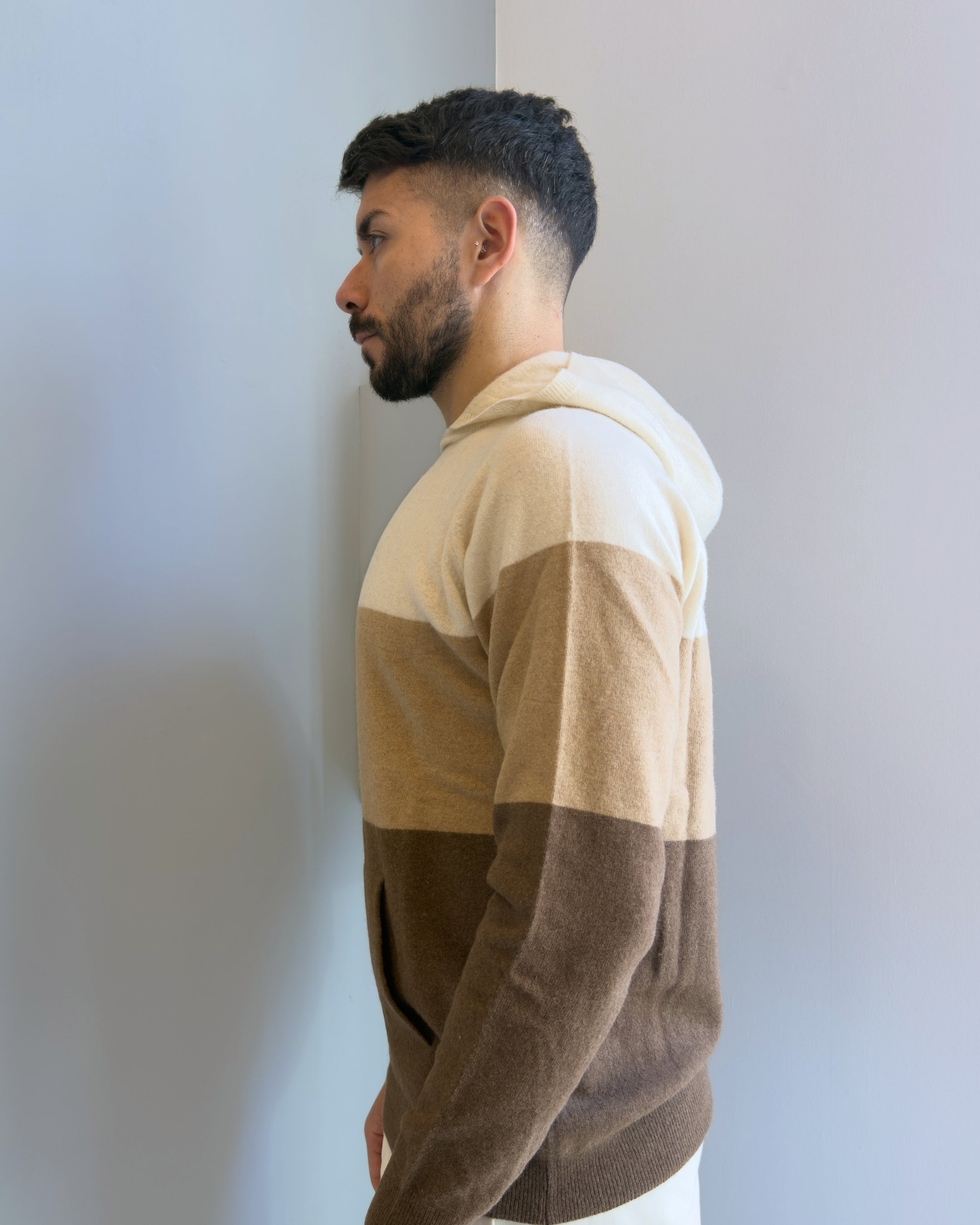 Maglia Gelo con cappuccio vestibilità regular misto lana BEIGE