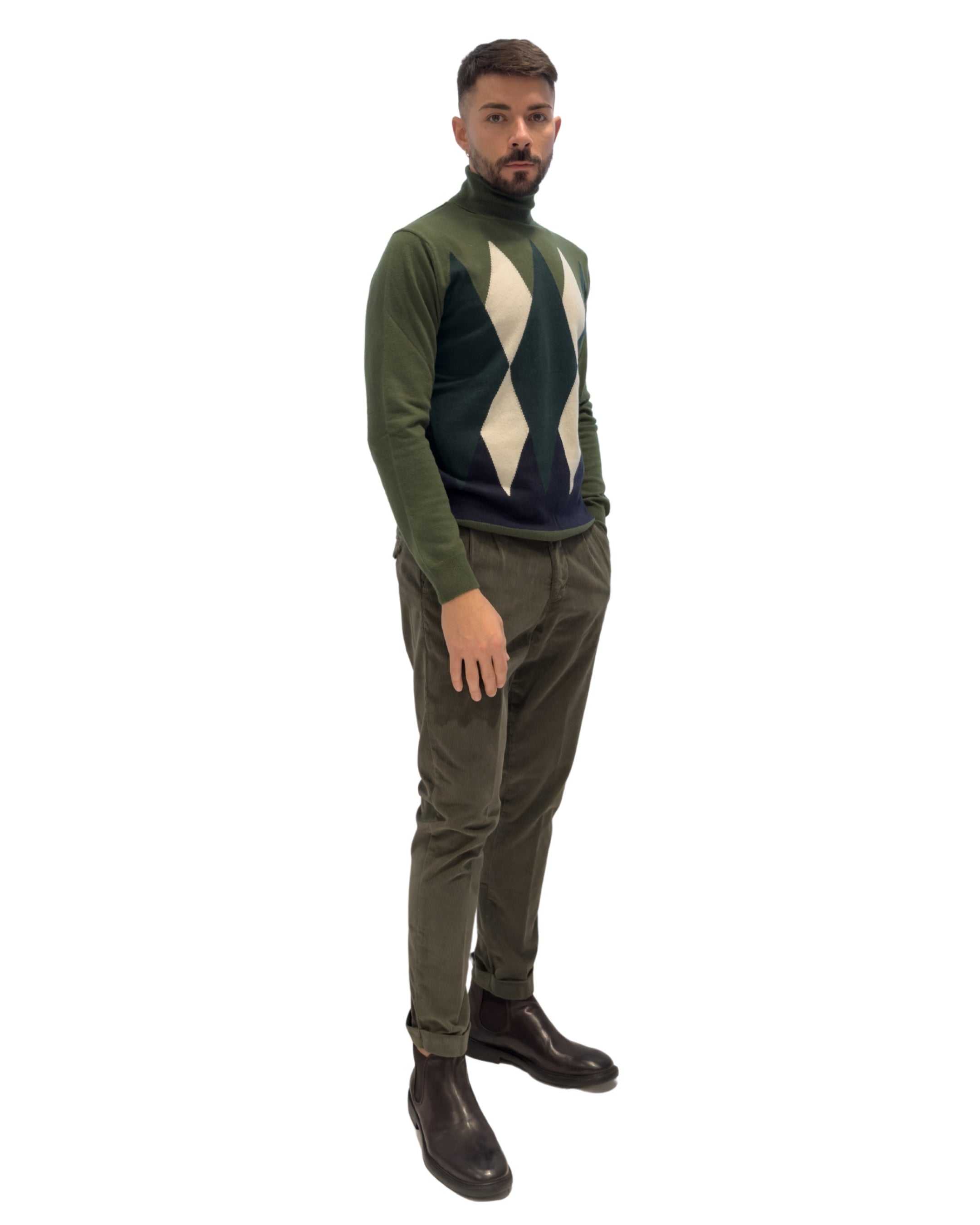 Maglia Dolcevita Intarsio