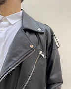 Chiodo Brixton in pelle vegetale vestibilità over NERO