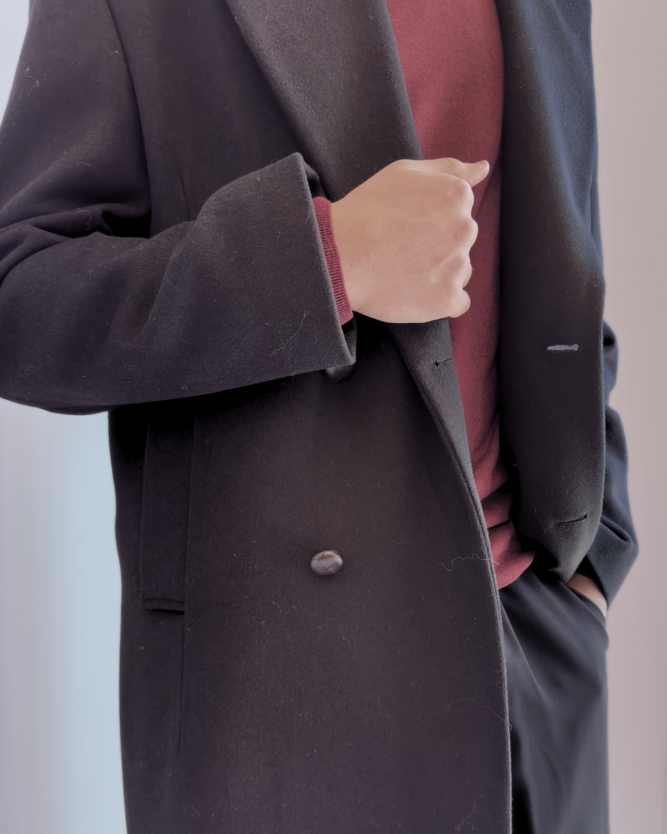 Cappotto Tokyo spalla diritta lana & cashmere NERO