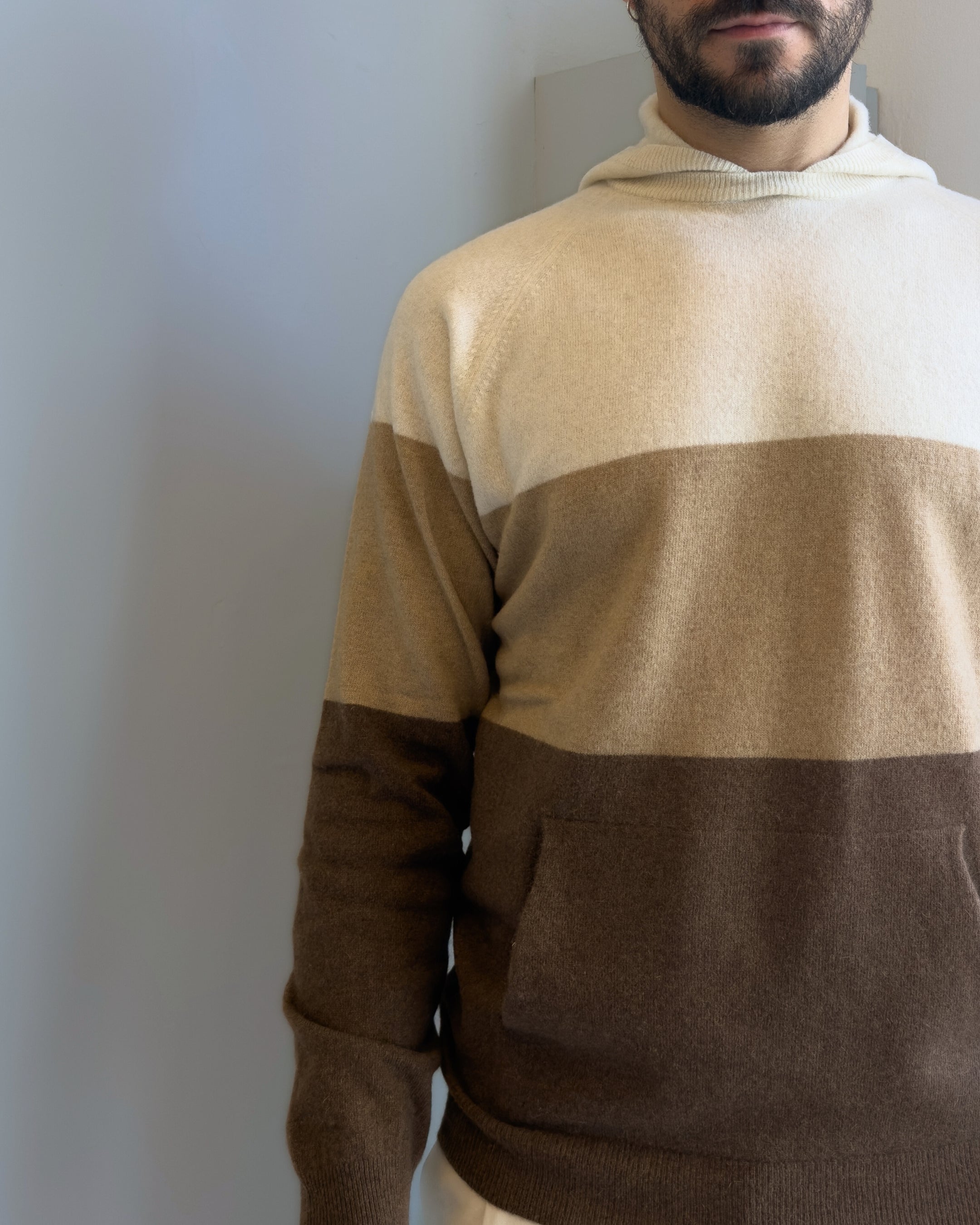 Maglia Gelo con cappuccio vestibilità regular misto lana BEIGE
