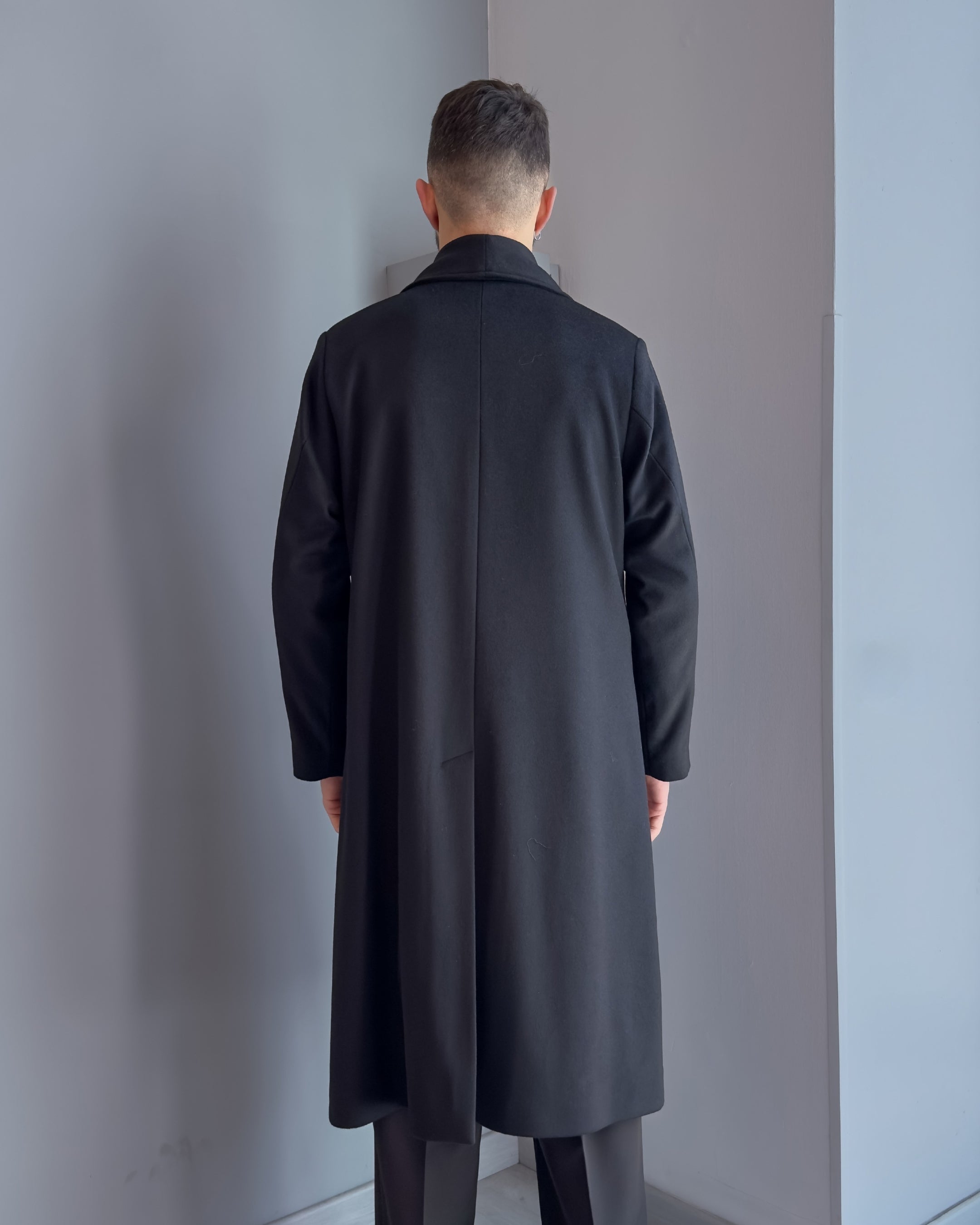 Cappotto Osaka doppio petto over lana & cashmere NERO