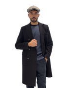 Cappotto Doppiopetto Blu Notte-Lana Premium Made In Italy