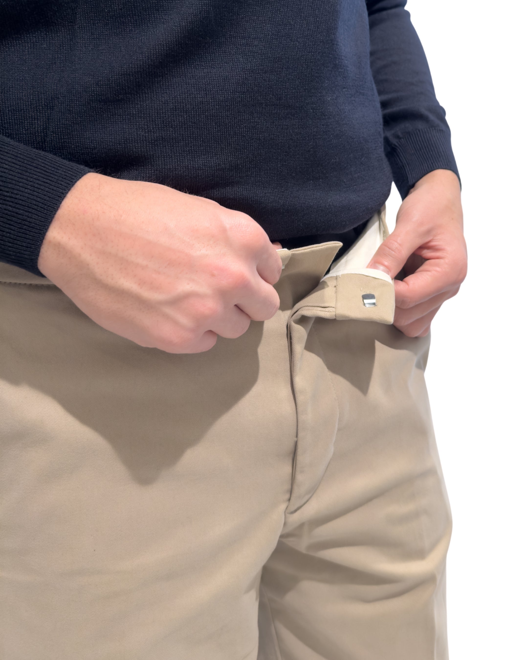 Pantalone Pescara pancia piatta gamba diritta  in gabardina BEIGE