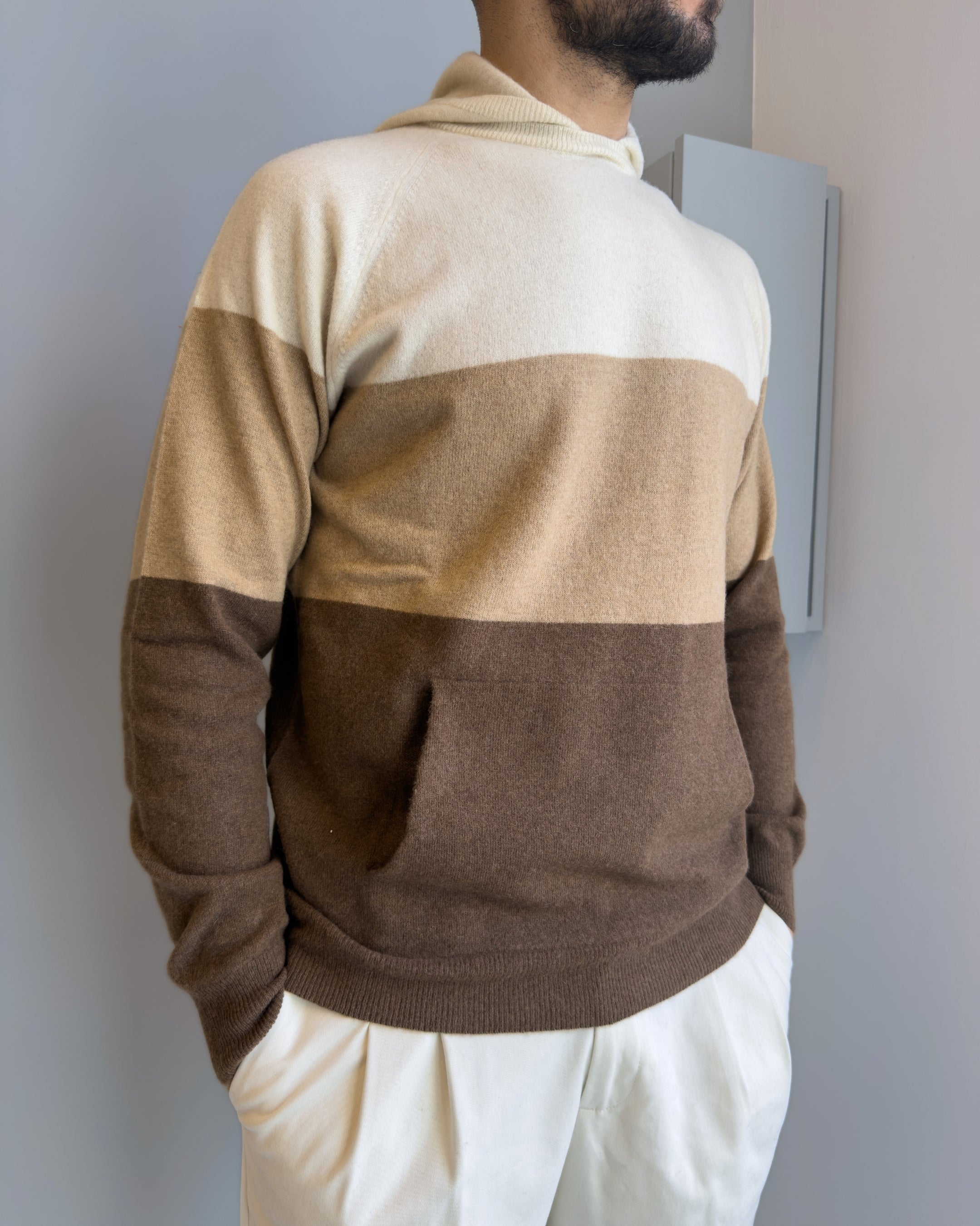 Maglia Gelo con cappuccio vestibilità regular misto lana BEIGE