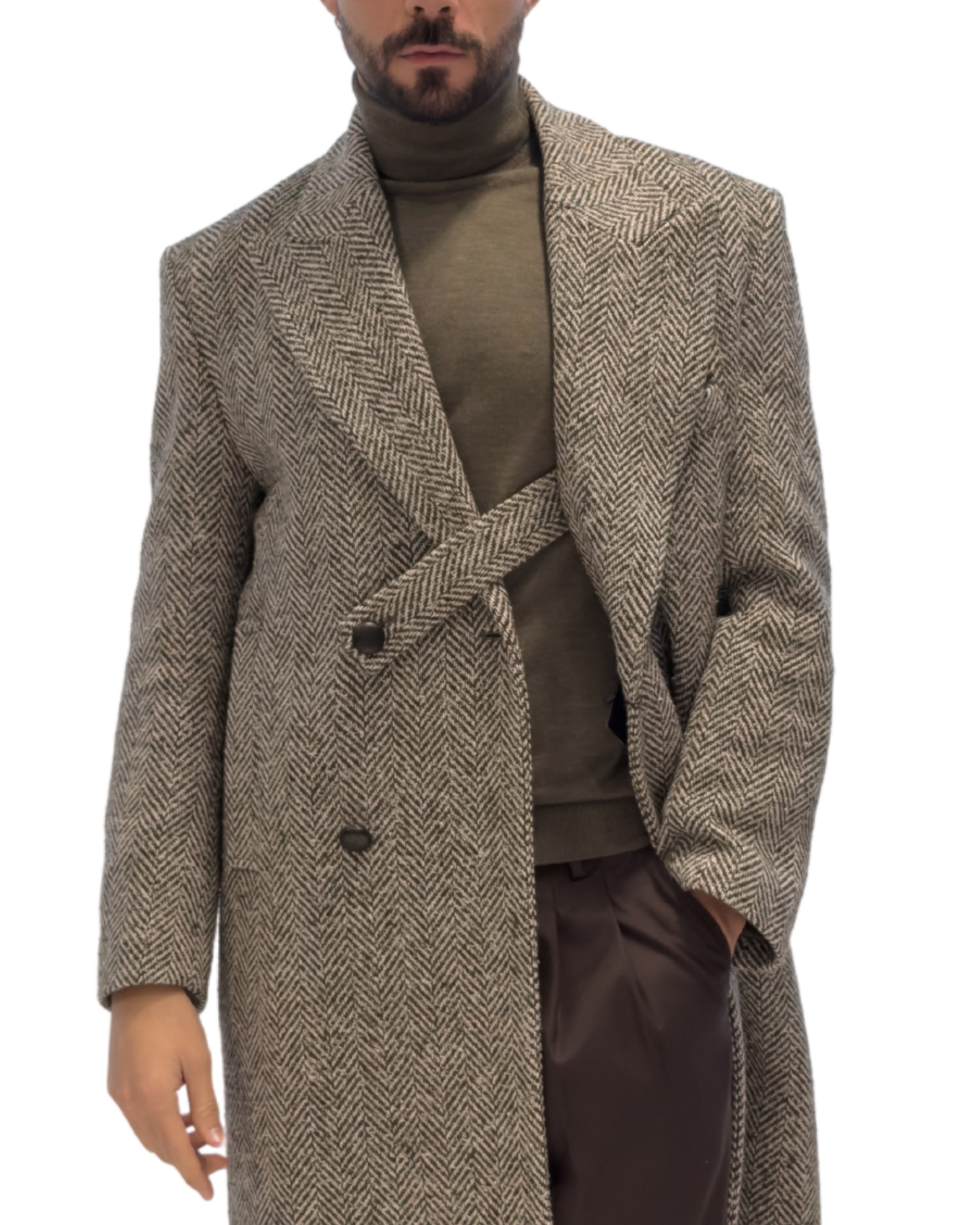 Cappotto Oversize Spina di Pesce