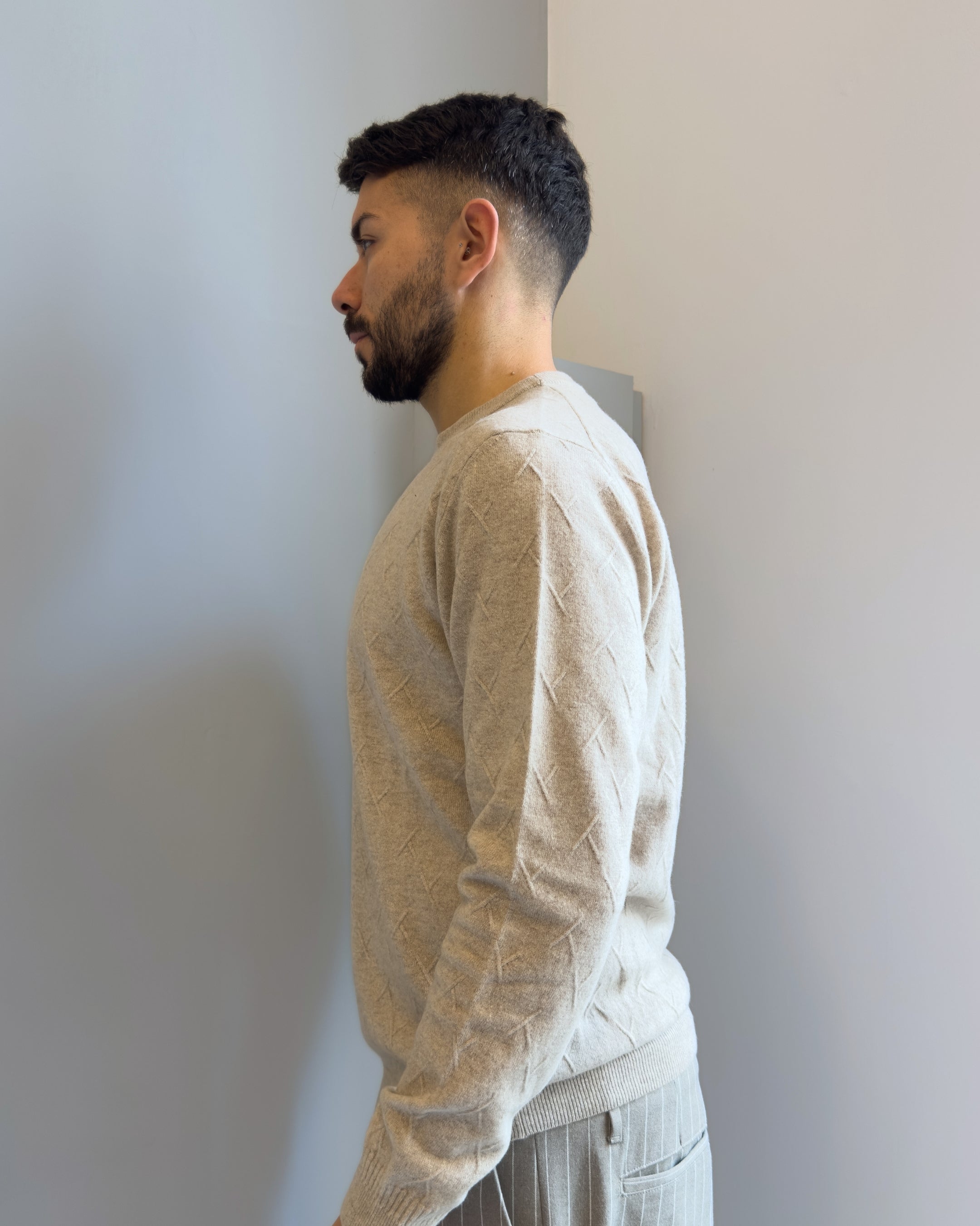 Maglia Bebury  in lana e cashmere vestibilità regular BEIGE