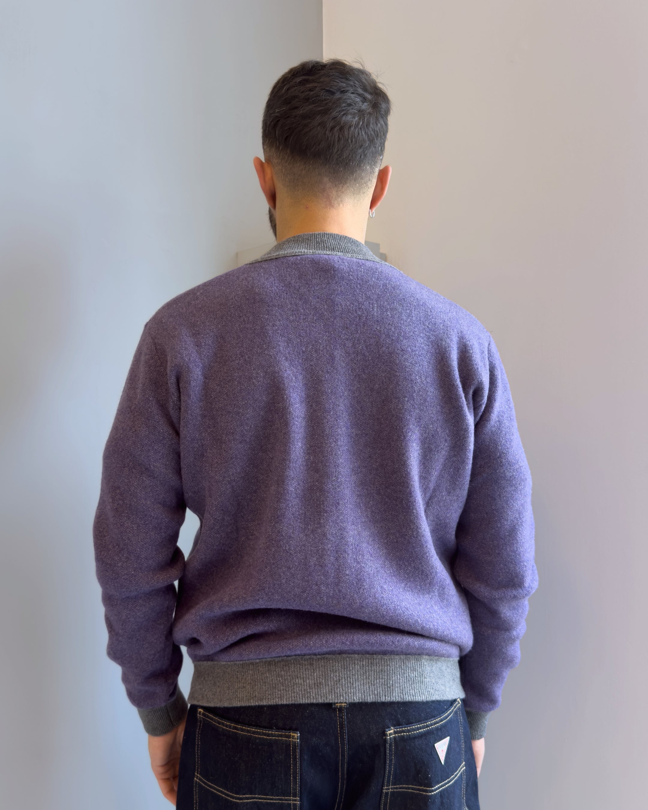 Cardigan Norwich con zip collo alto misto lana vestibilità regular VIOLA