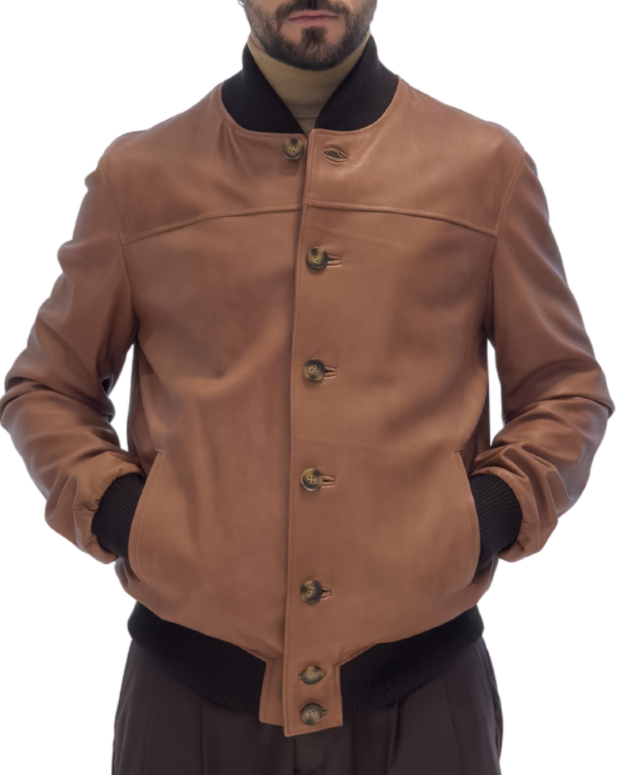 Bomber in Pelle Cognac - Concia Vegetale Limited Edition