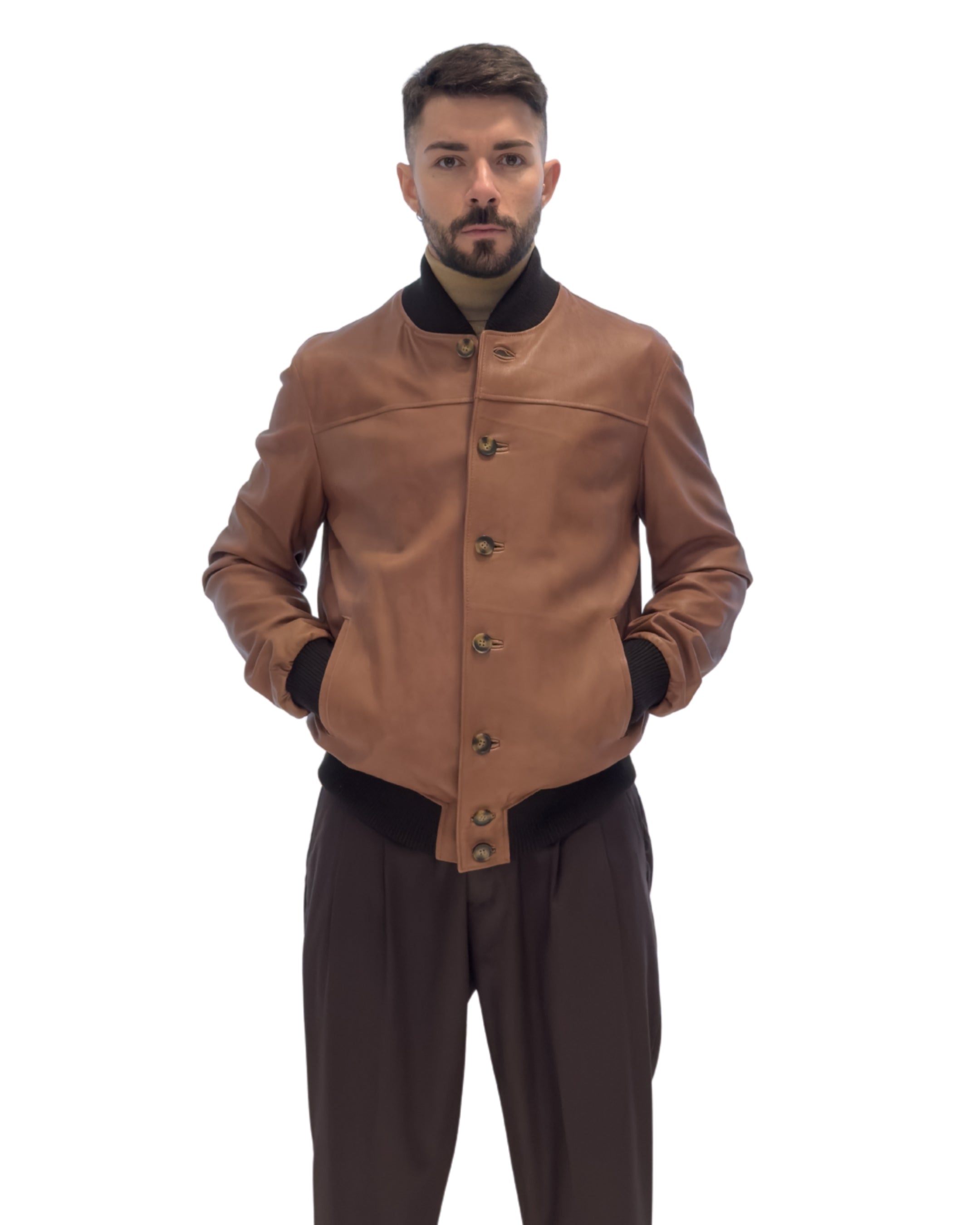 Bomber in Pelle Cognac - Concia Vegetale Limited Edition