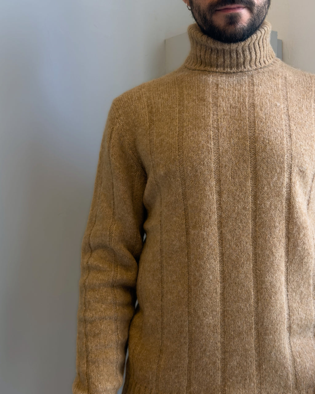 Maglia Oslo collo alta lana & alpaca vestibilità regular TORTORA