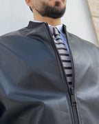 Bomber Kensington in pelle vegetale, vestibilità over NERO